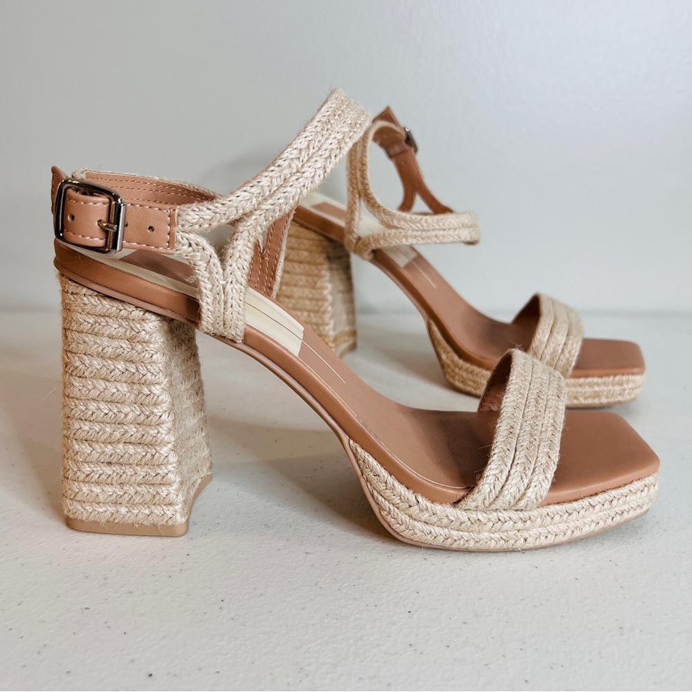 Dolce Vita Arnela Heels Dune Multi Woven High Chunky Block Heel Womens Size 10 - Picture 2 of 11